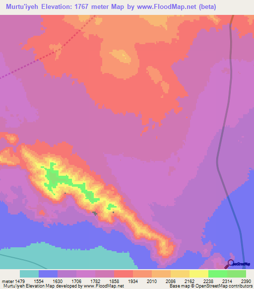 Murtu'iyeh,Iran Elevation Map