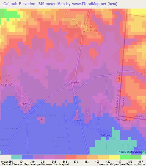Qa`urah,Syria Elevation Map