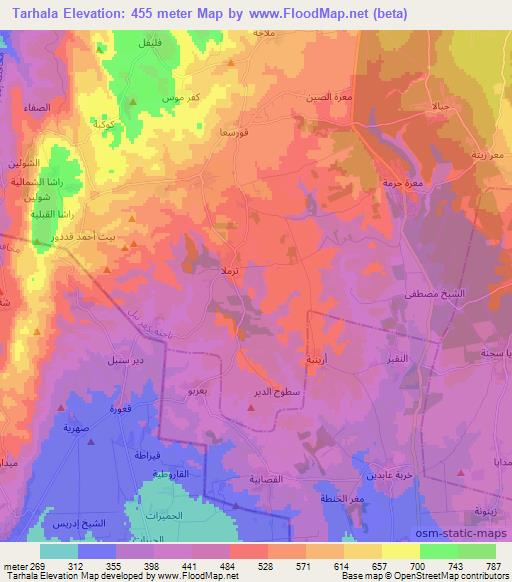 Tarhala,Syria Elevation Map