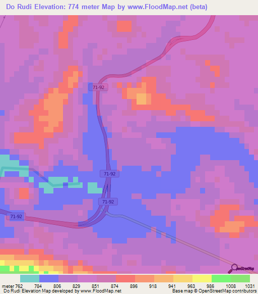 Do Rudi,Iran Elevation Map