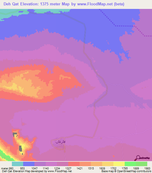 Deh Qat,Iran Elevation Map