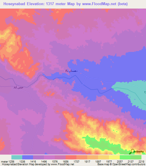 Hoseynabad,Iran Elevation Map