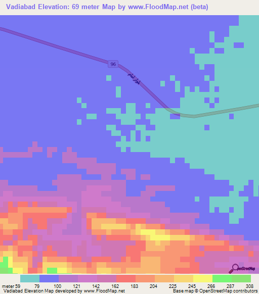 Vadiabad,Iran Elevation Map