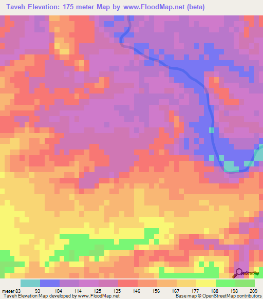 Taveh,Iran Elevation Map