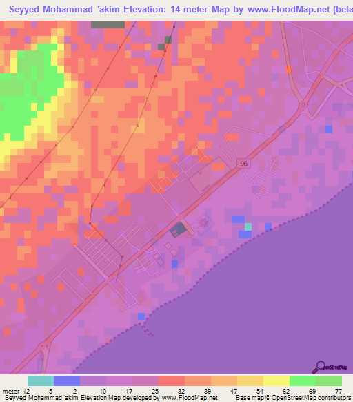 Seyyed Mohammad 'akim,Iran Elevation Map