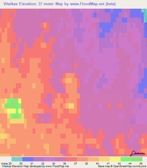 Viteikas,Latvia Elevation Map