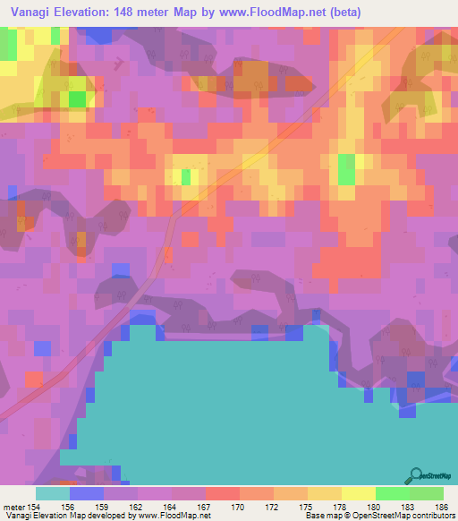 Vanagi,Latvia Elevation Map