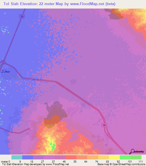 Tol Siah,Iran Elevation Map