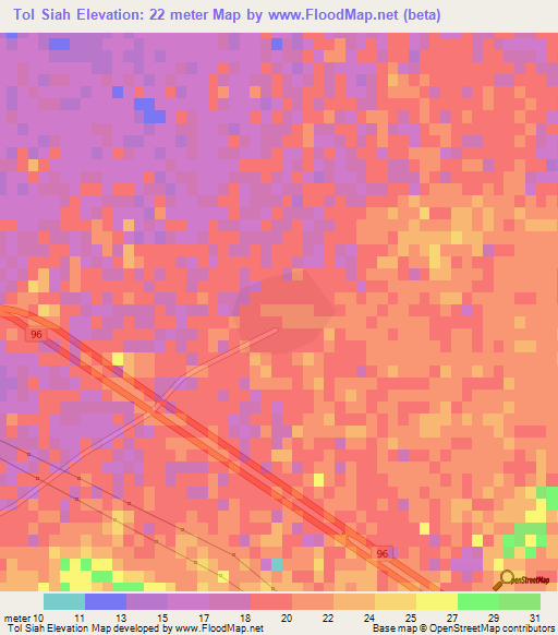 Tol Siah,Iran Elevation Map