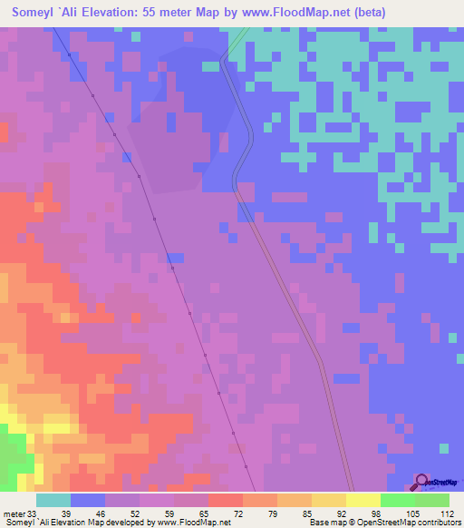 Someyl `Ali,Iran Elevation Map