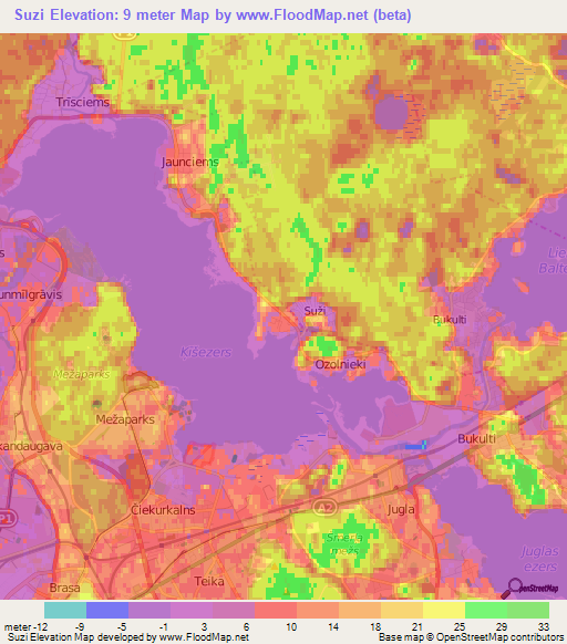 Suzi,Latvia Elevation Map