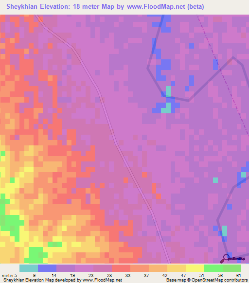 Sheykhian,Iran Elevation Map