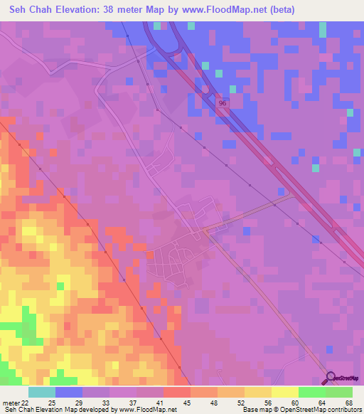 Seh Chah,Iran Elevation Map