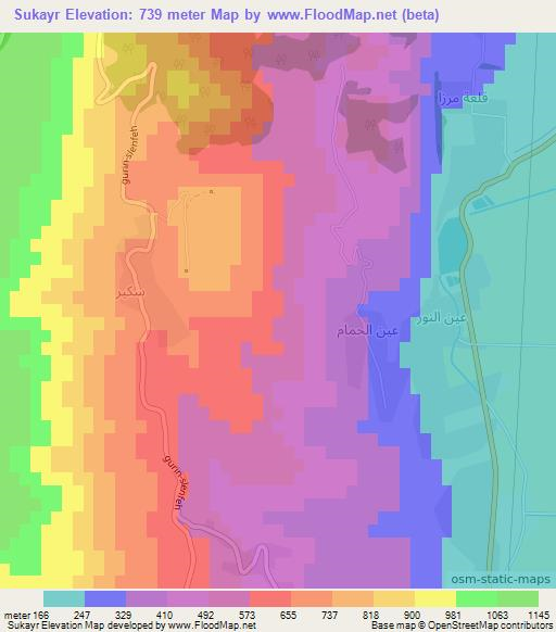 Sukayr,Syria Elevation Map