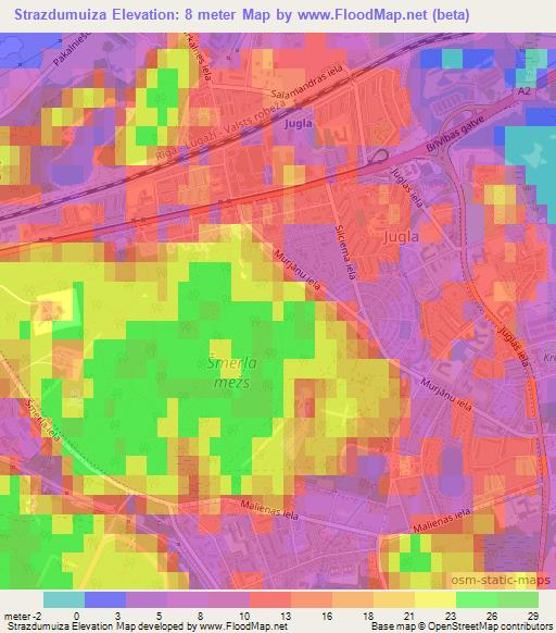 Strazdumuiza,Latvia Elevation Map