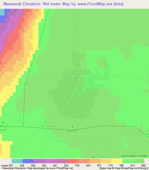 Mawzarah,Syria Elevation Map