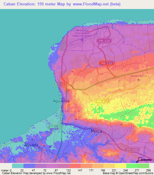 Caban,Puerto Rico Elevation Map