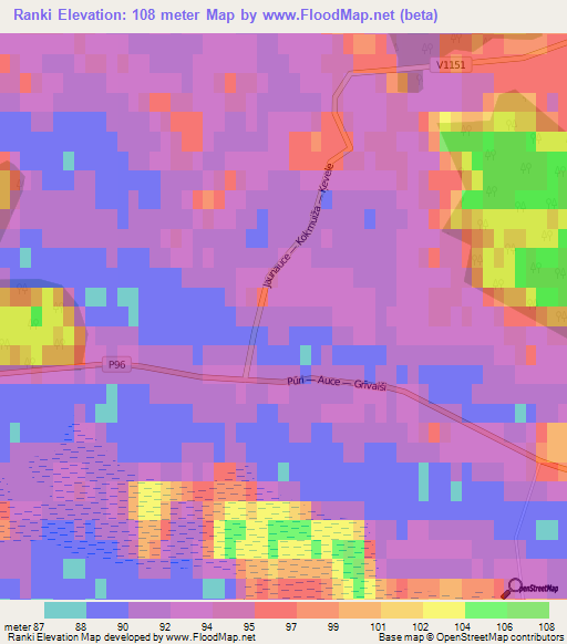 Ranki,Latvia Elevation Map