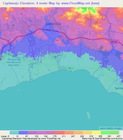 Capitanejo,Puerto Rico Elevation Map