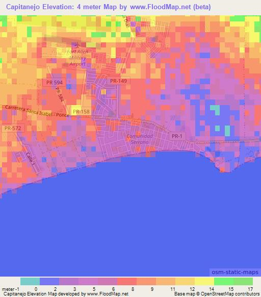 Capitanejo,Puerto Rico Elevation Map