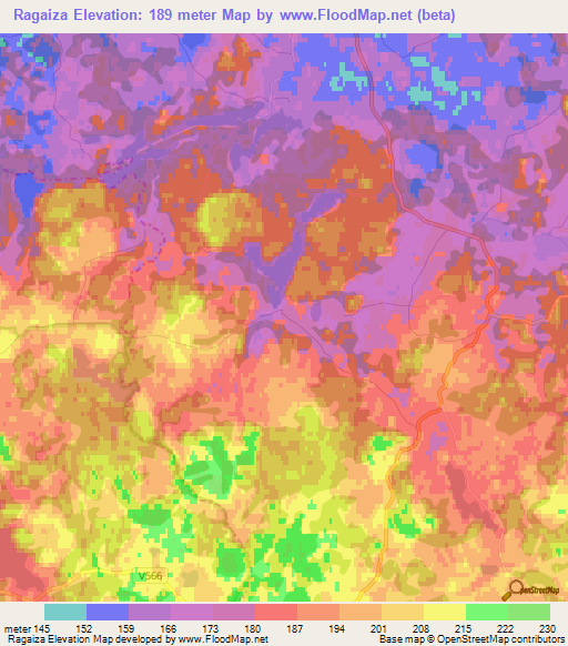 Ragaiza,Latvia Elevation Map