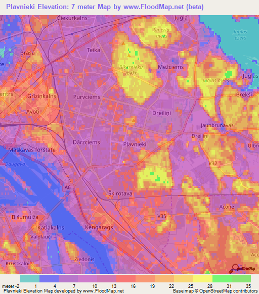 Plavnieki,Latvia Elevation Map