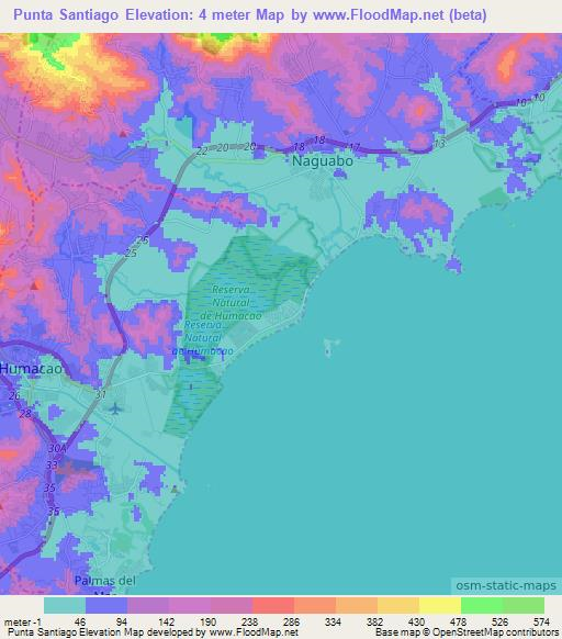 Punta Santiago,Puerto Rico Elevation Map