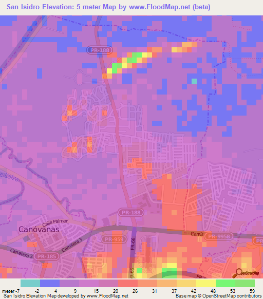 San Isidro,Puerto Rico Elevation Map