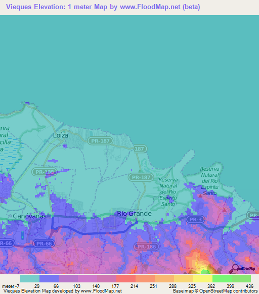 Vieques,Puerto Rico Elevation Map