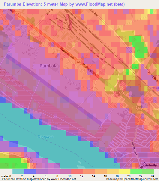 Parumba,Latvia Elevation Map