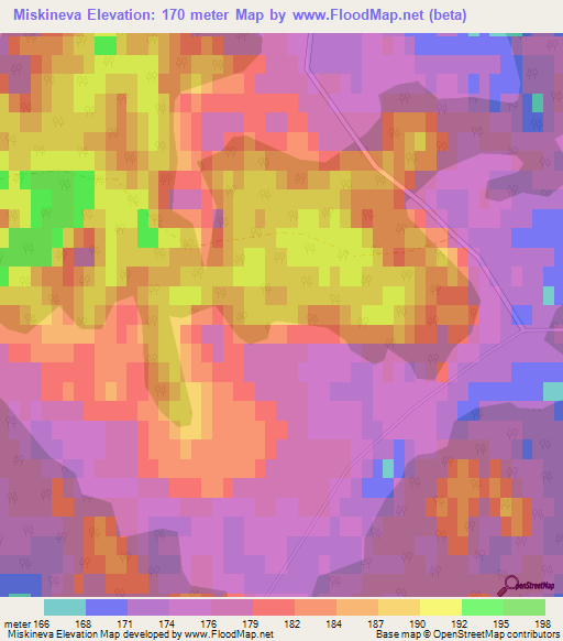 Miskineva,Latvia Elevation Map