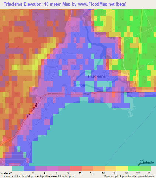 Trisciems,Latvia Elevation Map