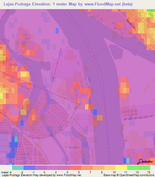 Lejas-Podrags,Latvia Elevation Map
