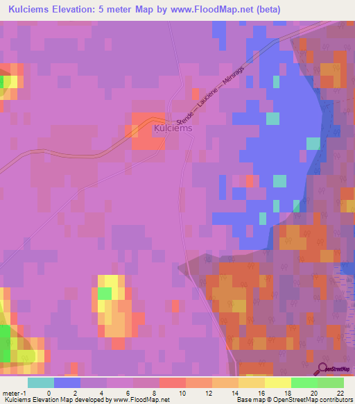 Kulciems,Latvia Elevation Map