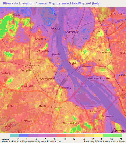 Kliversala,Latvia Elevation Map