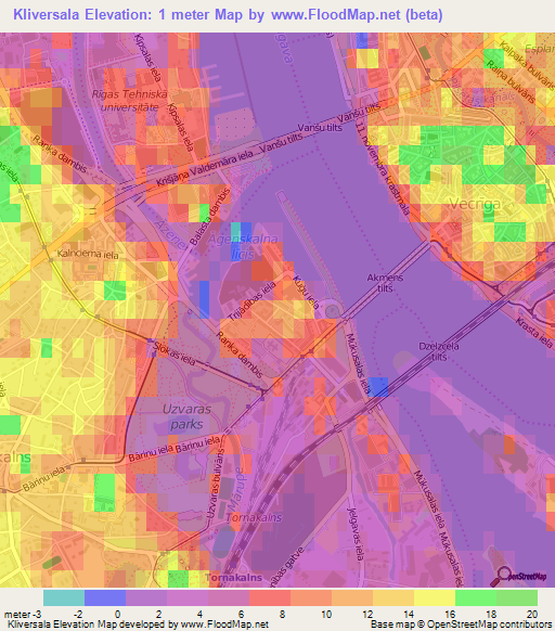 Kliversala,Latvia Elevation Map
