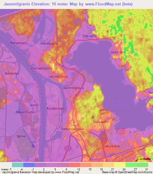 Jaunmilgravis,Latvia Elevation Map