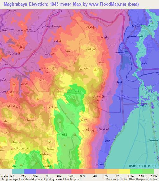 Maghrabaya,Syria Elevation Map
