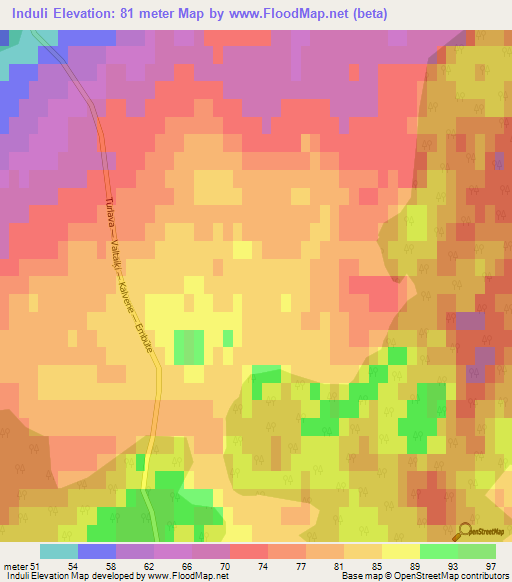 Induli,Latvia Elevation Map