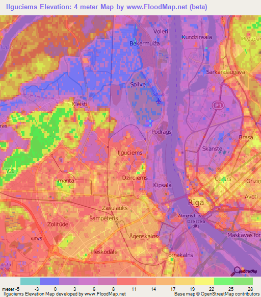 Ilguciems,Latvia Elevation Map