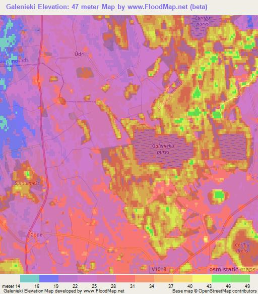 Galenieki,Latvia Elevation Map