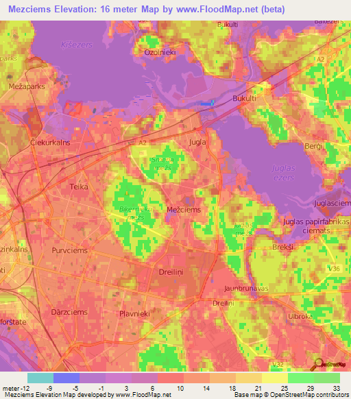 Mezciems,Latvia Elevation Map