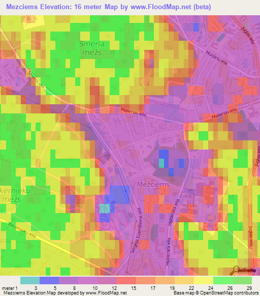 Mezciems,Latvia Elevation Map