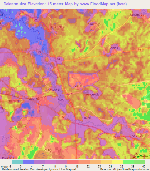 Daktermuiza,Latvia Elevation Map