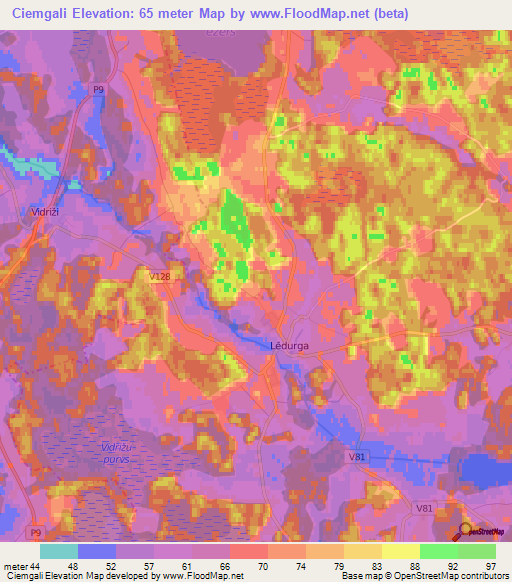 Ciemgali,Latvia Elevation Map
