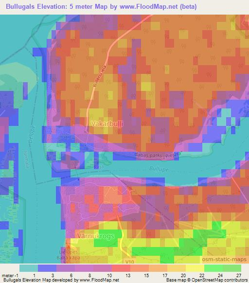 Bullugals,Latvia Elevation Map