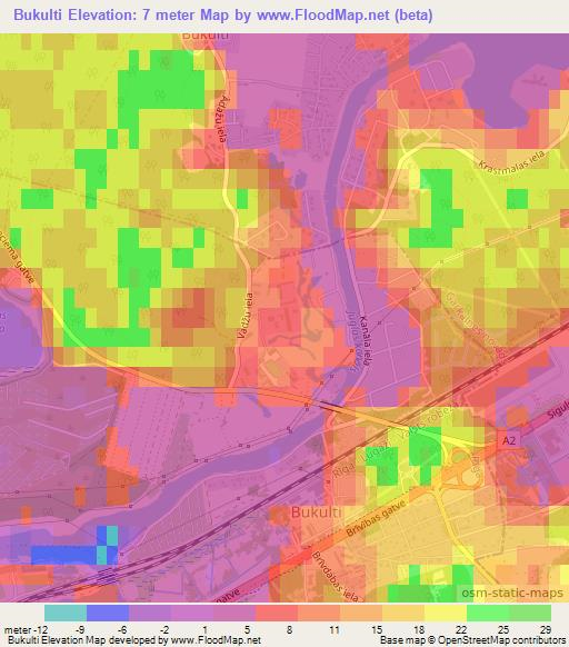 Bukulti,Latvia Elevation Map