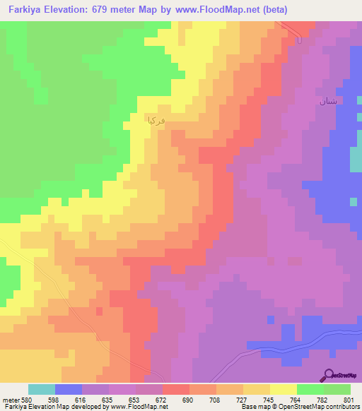 Farkiya,Syria Elevation Map