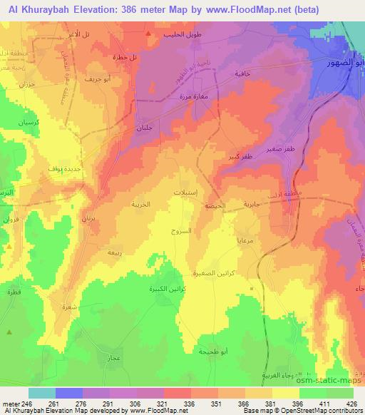 Al Khuraybah,Syria Elevation Map