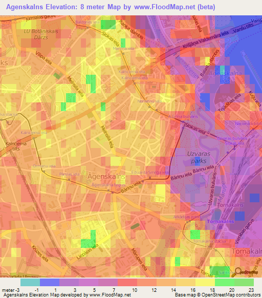 Agenskalns,Latvia Elevation Map